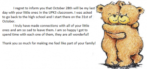 Ms. Kadee's message
